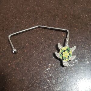 Handbag Holder Turtle Green Blue Yellow Enameled